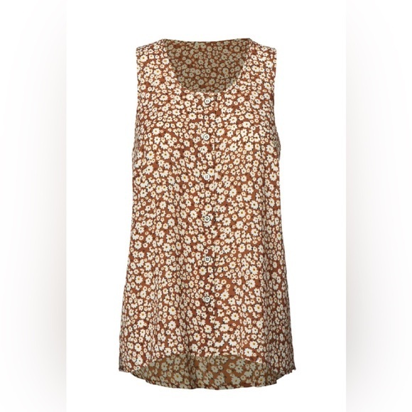 CAbi Tops - CAbi Brown Floral Sleeveless Top